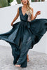 V Neck Sleeveless Slit Wrap Maxi Dress