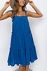 Solid Layer Ruffles Slip Mini Dress