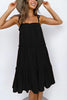 Solid Layer Ruffles Slip Mini Dress