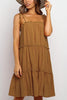 Solid Layer Ruffles Slip Mini Dress