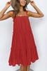 Solid Layer Ruffles Slip Mini Dress