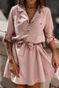 Button Drawtring Bleted Mini Dress