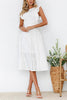 Gathered Waist O Neck Cotton Skater Dress