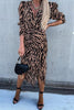 Zebra Print Ruched Puff Sleeve Dress