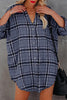 Plaid Pockets Button Up Shirt Dress
