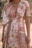 Boho Print Bat Slit Maxi Dress