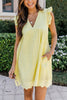 Embroidery Ruffle Trim Smock Dress
