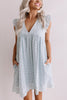 Embroidery Ruffle Trim Smock Dress