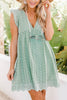 Embroidery Ruffle Trim Smock Dress