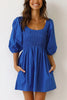 Shirred Bodice Babydoll Mini Dress