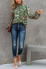 Floral Balloon Sleeve Blouse