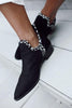 Fuzzy Low Heel Slip On Boots