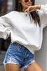 Solid O Neck Long Sleeve Hoodie