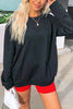 Solid O Neck Long Sleeve Hoodie
