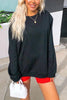 Solid O Neck Long Sleeve Hoodie