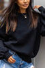 Solid O Neck Long Sleeve Hoodie