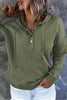 Solid Button Drawstring Hoodie