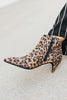 Leopard Zipper Low Heel Boots