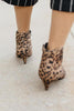 Leopard Zipper Low Heel Boots
