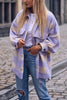 Plaid Button Pockets Coat
