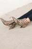 Leopard Zipper Low Heel Boots
