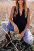 Button Down Sleeveless Blouse