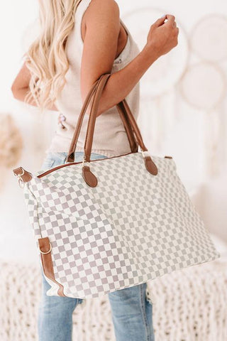 Weekender Jacquard Check Large Duffel Bag