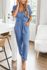 V Neck Drawstring Pockets Jumpsuits