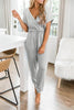 V Neck Drawstring Pockets Jumpsuits