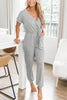 V Neck Drawstring Pockets Jumpsuits