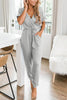 V Neck Drawstring Pockets Jumpsuits