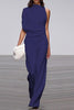 Solid One Shoulder Swing Jumpsuits