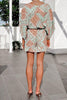 Print V Neck Button Bat Romper