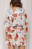 Print V Neck Button Bat Romper