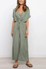 V Neck Knot Waist Jumpsuits