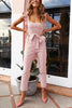 Ruffles Sqaure Neck Bleted Jumpsuits