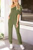 One Shoulder Drawstring Jumpsuits