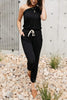 One Shoulder Drawstring Jumpsuits