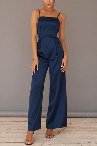 Side Cross Slip Jumpsuits
