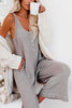 Buckle U Neck Pockets Jumpsuits