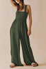 Smocked Bodice Pockets Jumpsuits