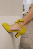 Ruched Peep Toe Boe Tie High Heel