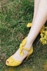 Ruched Peep Toe Boe Tie High Heel