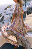 Floral Print V Neck Maxi Dress