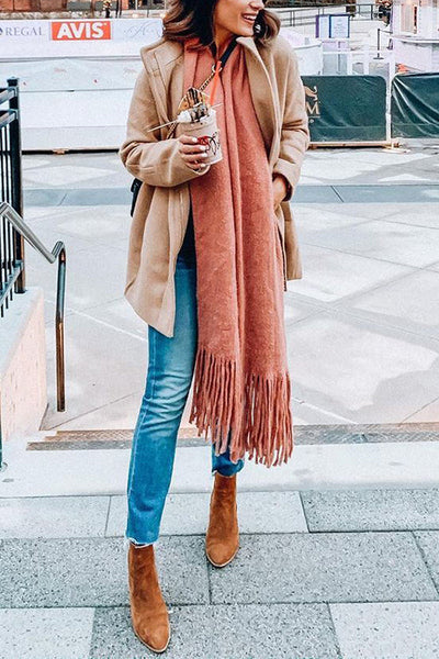 Solid Tassels Scarf