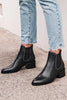 Leather Elastic Studded Ankle Boots
