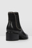 Leather Elastic Studded Ankle Boots