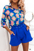 Floral Button Shirt Shorts Set