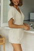 V Neckline Faux Wrap Romper