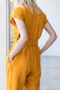 Linen V Neck Wrap Jumpsuits